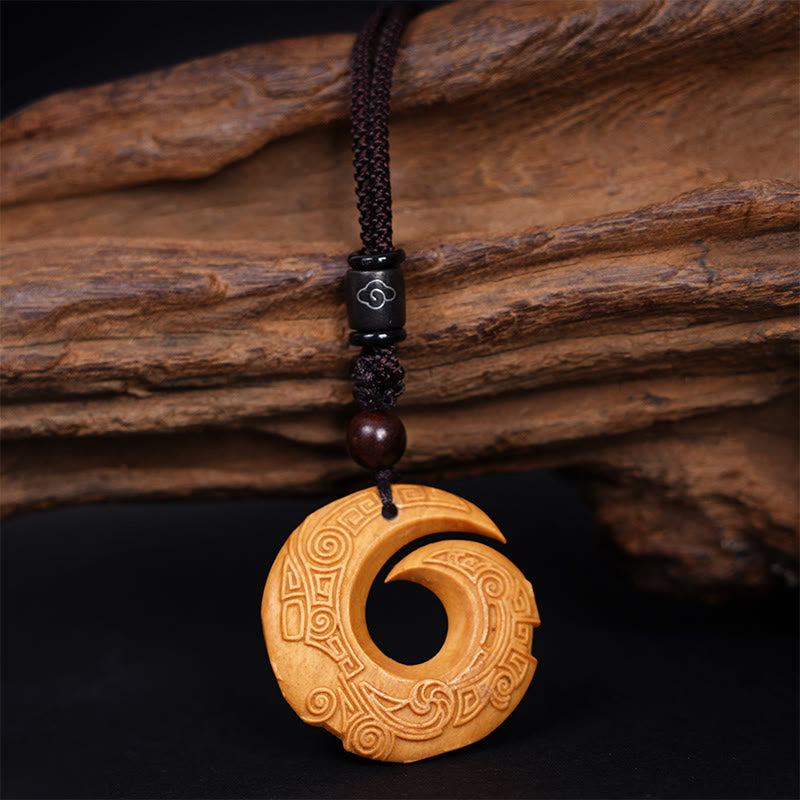 Buddha Stones Drewno Hebanowe Drzewo Sandałowe Szczęście Poprawia Wzór Projektu Naszyjnik Wisiorek Pokoju
