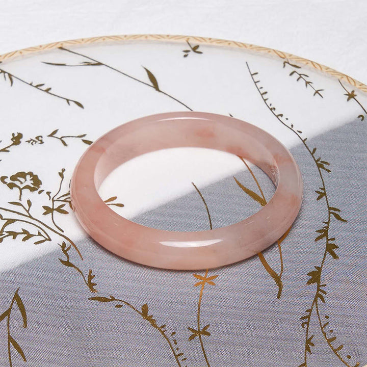 Bransoletka Buddha Stones Różowy Złoty Jedwab Jadeit Bogactwo Szczęście Bangle - image 1