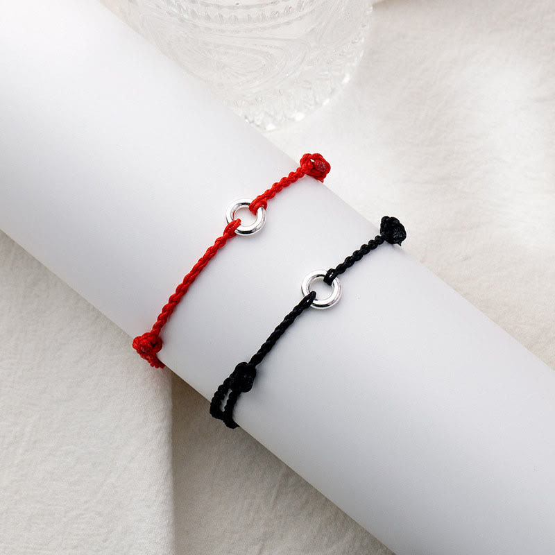 Buddha Stones 925 Srebro Sterlingowe Klamra Pokoju Szczęście Sznurek Warkocz Bransoletka na Kostkę - image 15