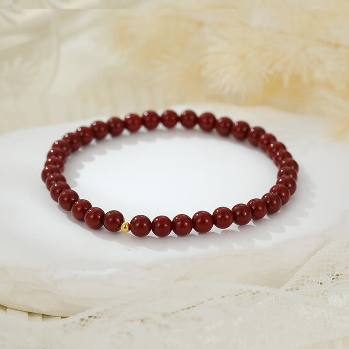 Buddha Stones 925 Srebro Sterling Koraliki Cynobru Błogosławieństwo Anklet