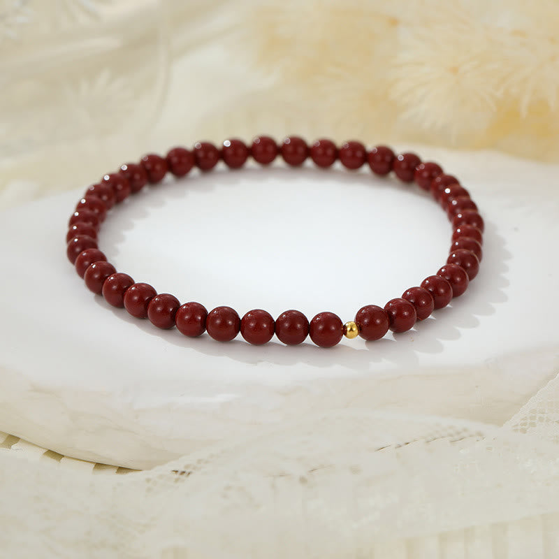 Buddha Stones 925 Srebro Sterling Koraliki Cynobru Błogosławieństwo Anklet