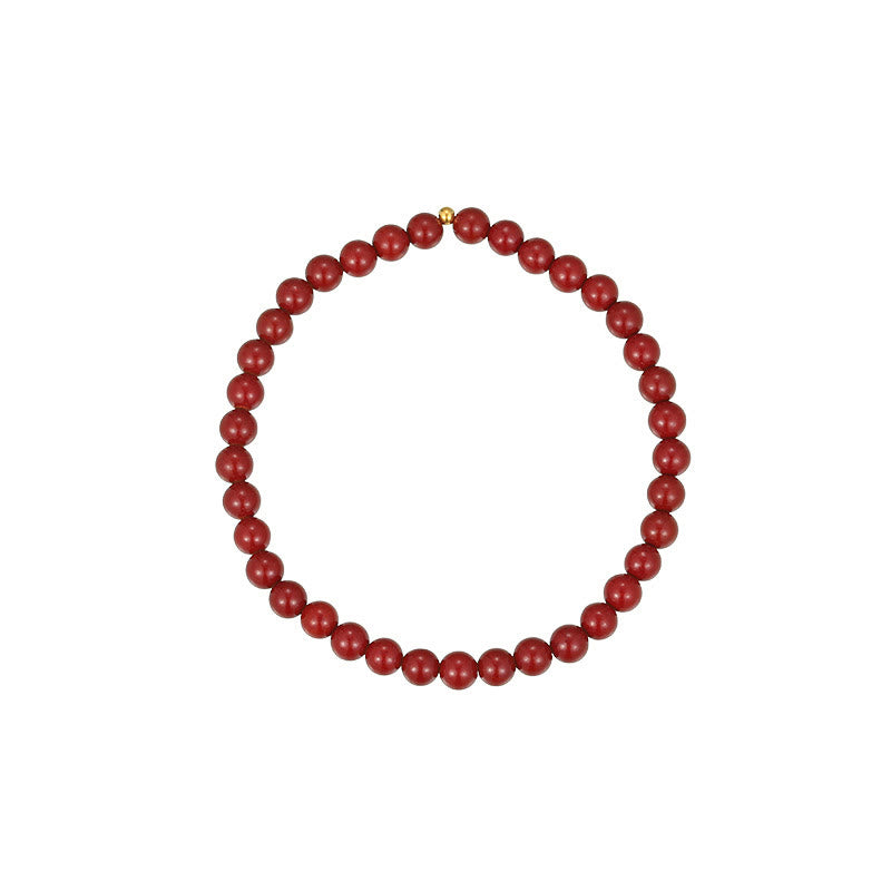 Buddha Stones 925 Srebro Sterling Koraliki Cynobru Błogosławieństwo Anklet