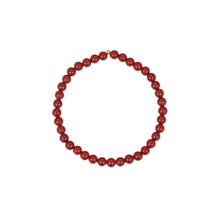 Buddha Stones 925 Srebro Sterling Koraliki Cynobru Błogosławieństwo Anklet