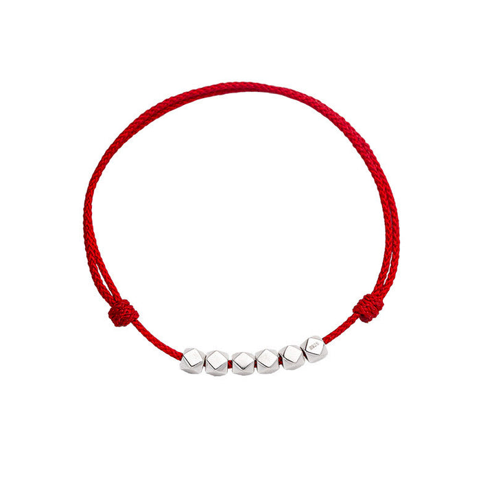 Buddha Stones 925 Srebrne Koraliki Ochrona Szczęścia Bransoletka na Kostkę - image 9