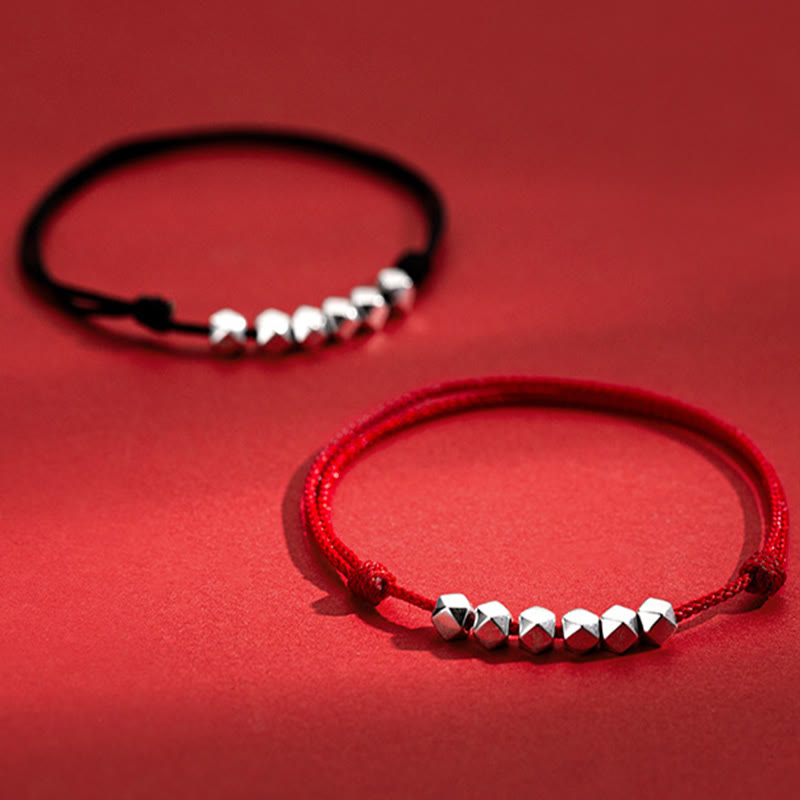 Buddha Stones 925 Srebrne Koraliki Ochrona Szczęścia Bransoletka na Kostkę - image 1