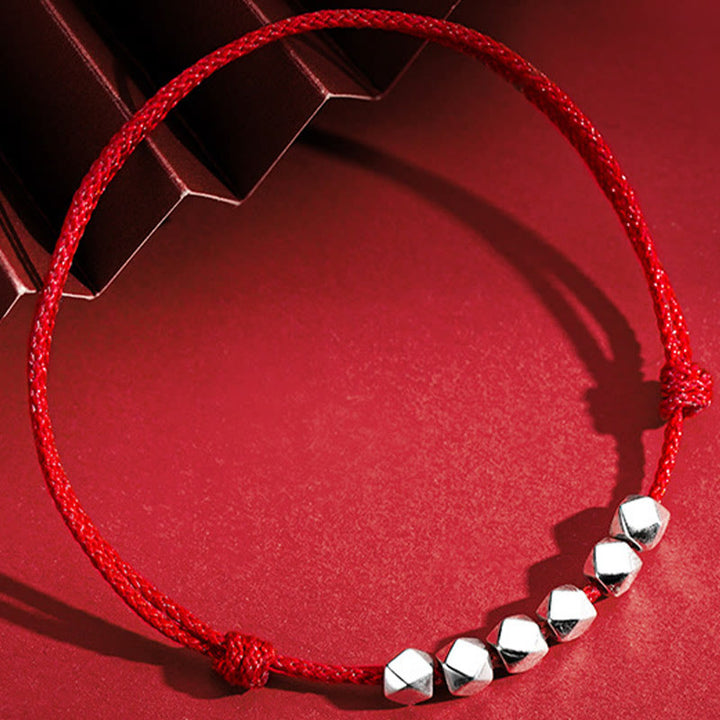 Buddha Stones 925 Srebrne Koraliki Ochrona Szczęścia Bransoletka na Kostkę - image 2