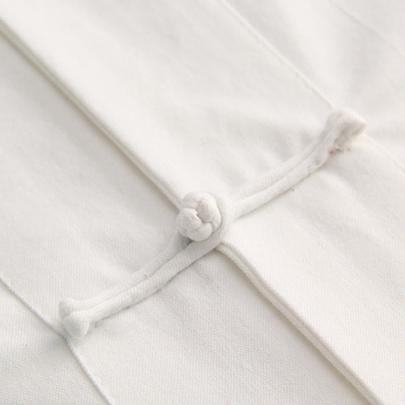 Buddha Stones Chiński Żaba-Guzik Tang Suit Męska Koszula Bawełniana Z Krótkim Rękawem I Kieszeniami - image 3