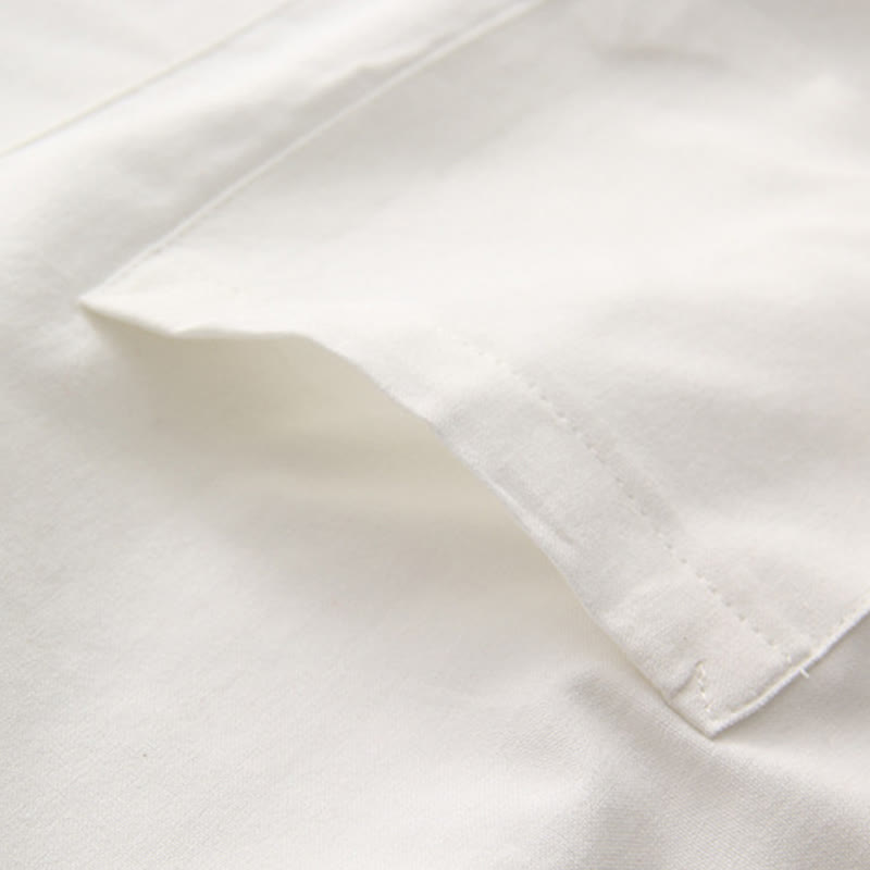 Buddha Stones Chiński Żaba-Guzik Tang Suit Męska Koszula Bawełniana Z Krótkim Rękawem I Kieszeniami - image 7