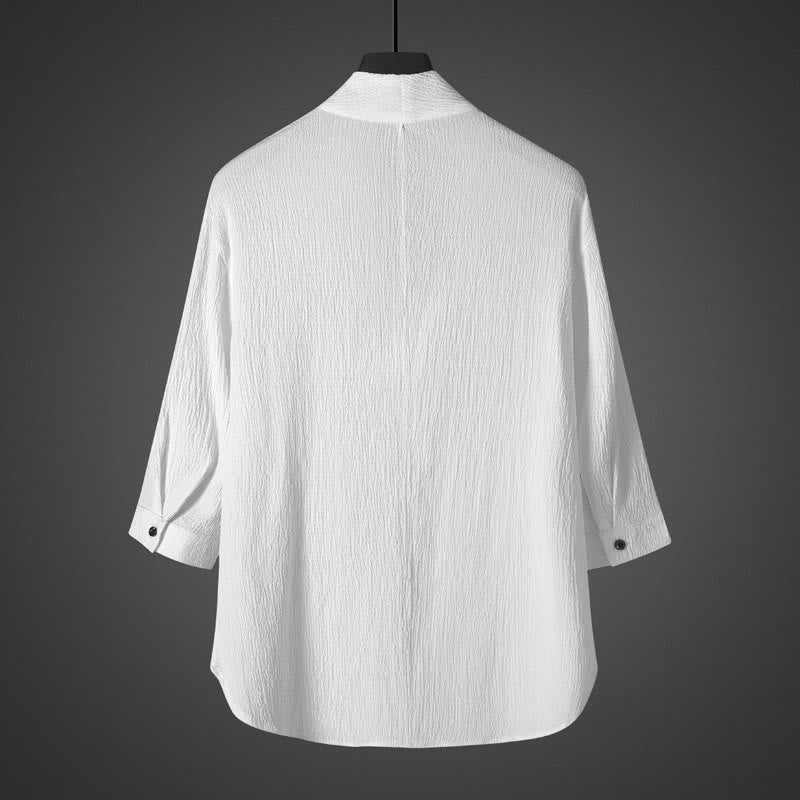 Koszula męska z dekoltem w serek i rękawami trzy czwarte Buddha Stones - image 1