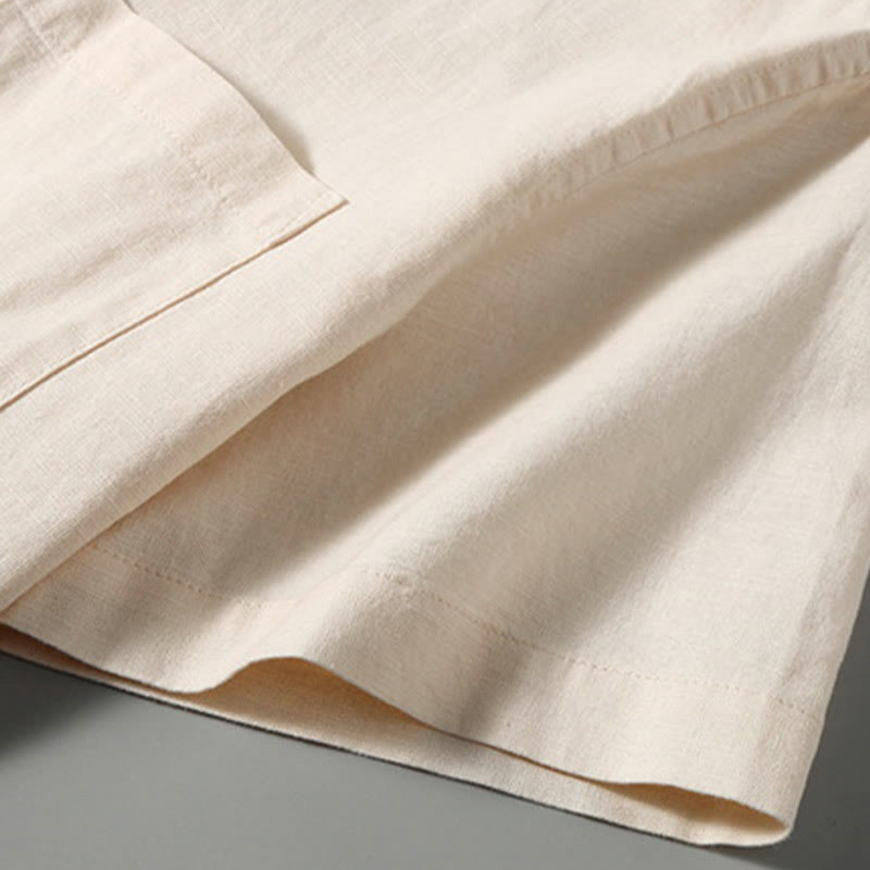 Koszula męska z krótkim rękawem i bawełną z lnu Buddha Stones Summer Button Down - image 10