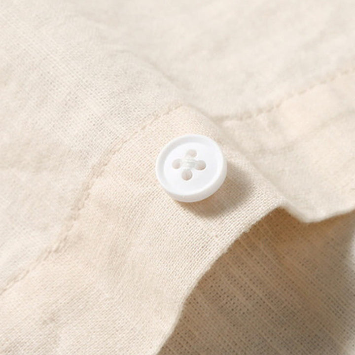 Koszula męska z krótkim rękawem i bawełną z lnu Buddha Stones Summer Button Down - image 8