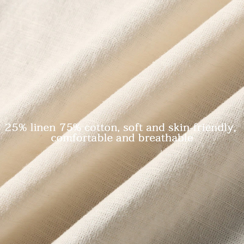 Koszula męska z krótkim rękawem i bawełną z lnu Buddha Stones Summer Button Down - image 15