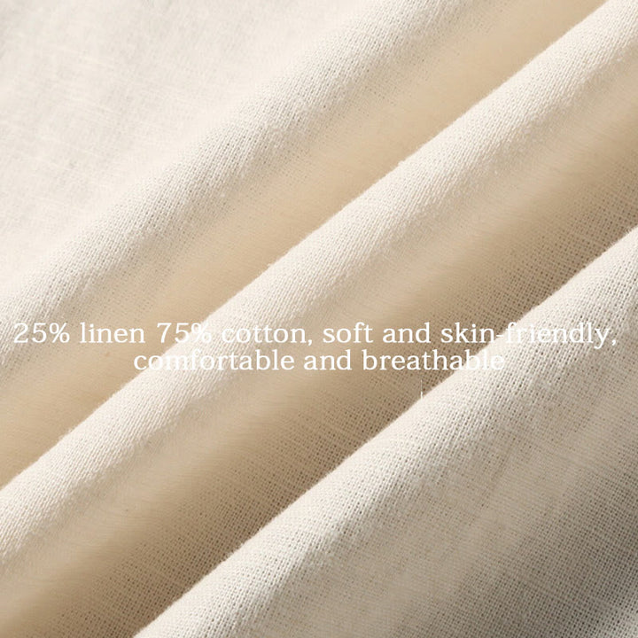 Koszula męska z krótkim rękawem i bawełną z lnu Buddha Stones Summer Button Down - image 15