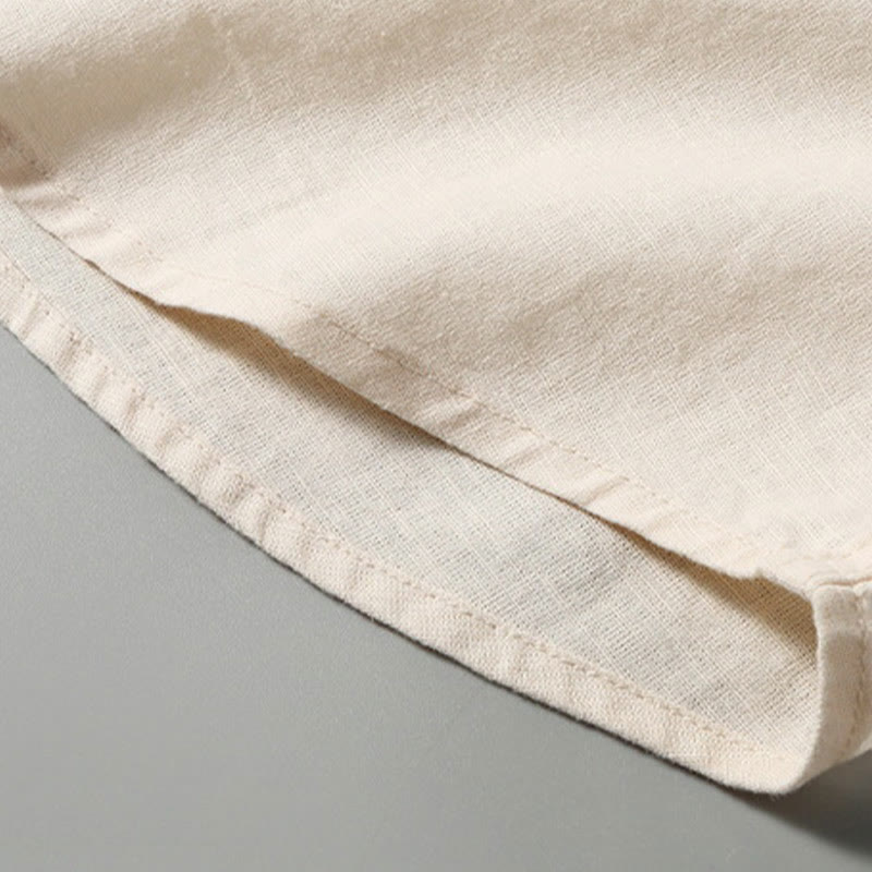 Koszula męska z krótkim rękawem i bawełną z lnu Buddha Stones Summer Button Down - image 13