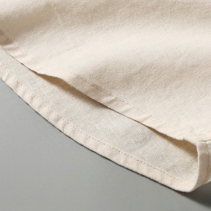 Koszula męska z krótkim rękawem i bawełną z lnu Buddha Stones Summer Button Down - image 13