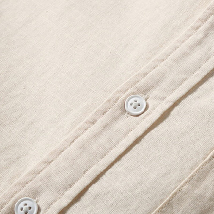 Koszula męska z krótkim rękawem i bawełną z lnu Buddha Stones Summer Button Down - image 11