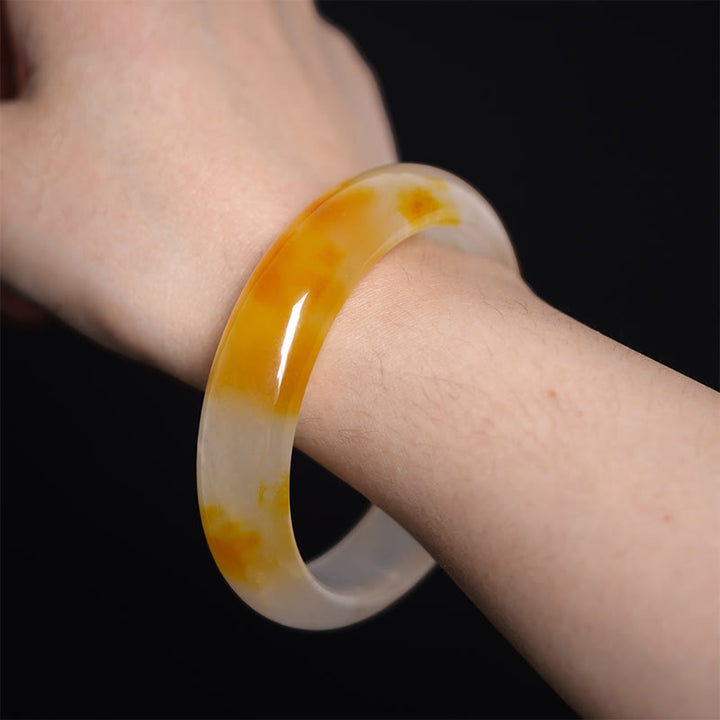 Buddha Stones Żółty Chalcedon Harmonia Pozytywność Bangle