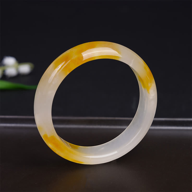 Buddha Stones Żółty Chalcedon Harmonia Pozytywność Bangle - image 2