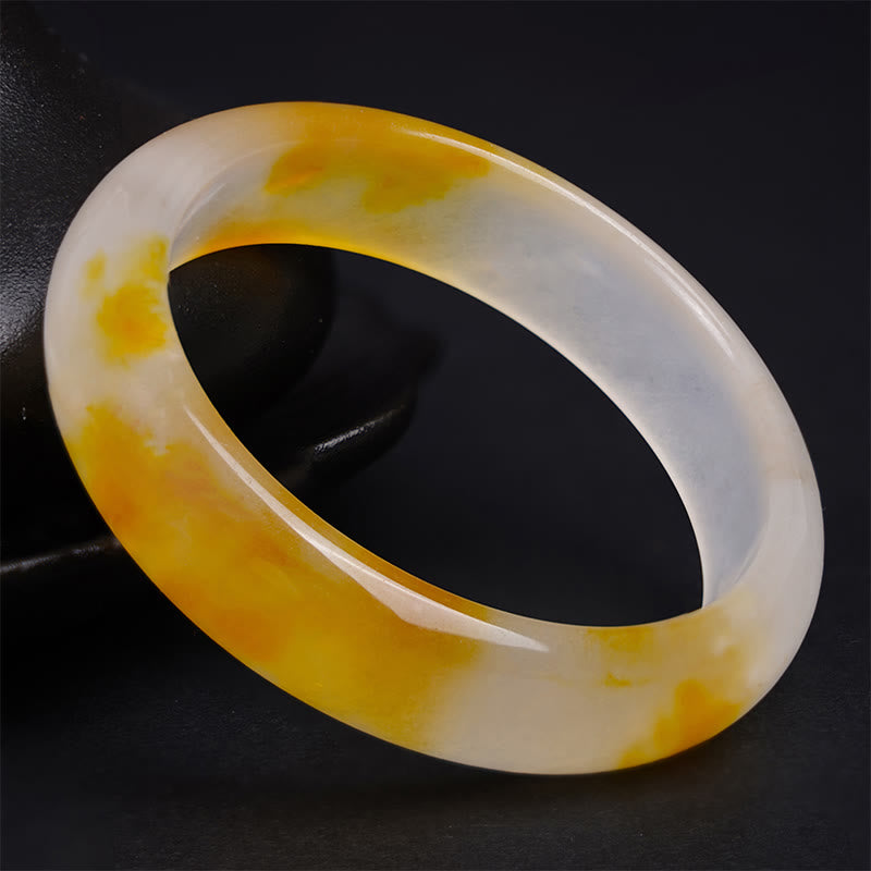 Buddha Stones Żółty Chalcedon Harmonia Pozytywność Bangle - image 3