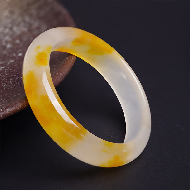 Buddha Stones Żółty Chalcedon Harmonia Pozytywność Bangle - 64 mm - image 0