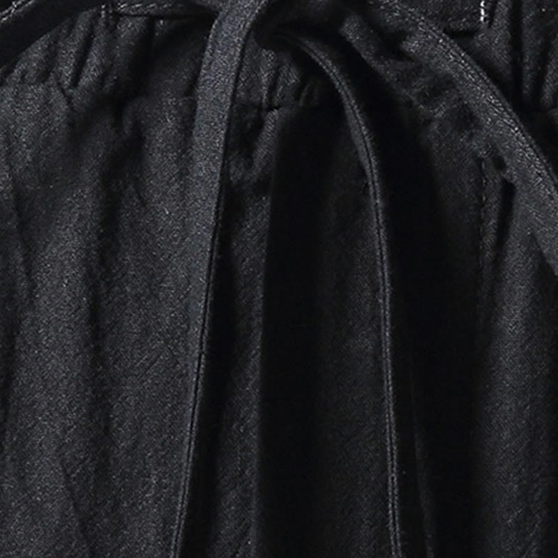 Buddha Stones Jednolity Kolor Bawełna Len Casual Męskie Spodnie Harem Z Kieszeniami - image 3