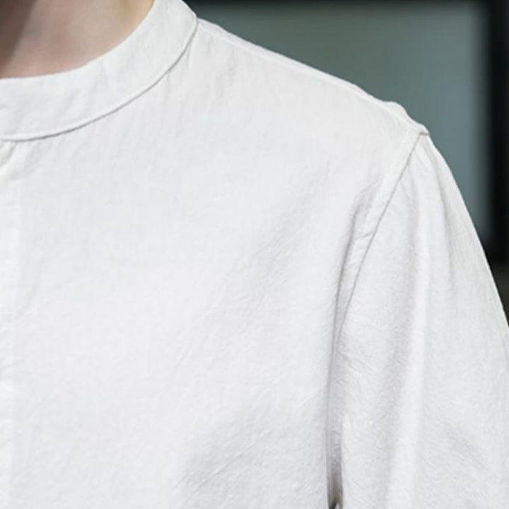 Koszula męska z krótkim rękawem z bawełny Buddha Stones Plain Color - image 8