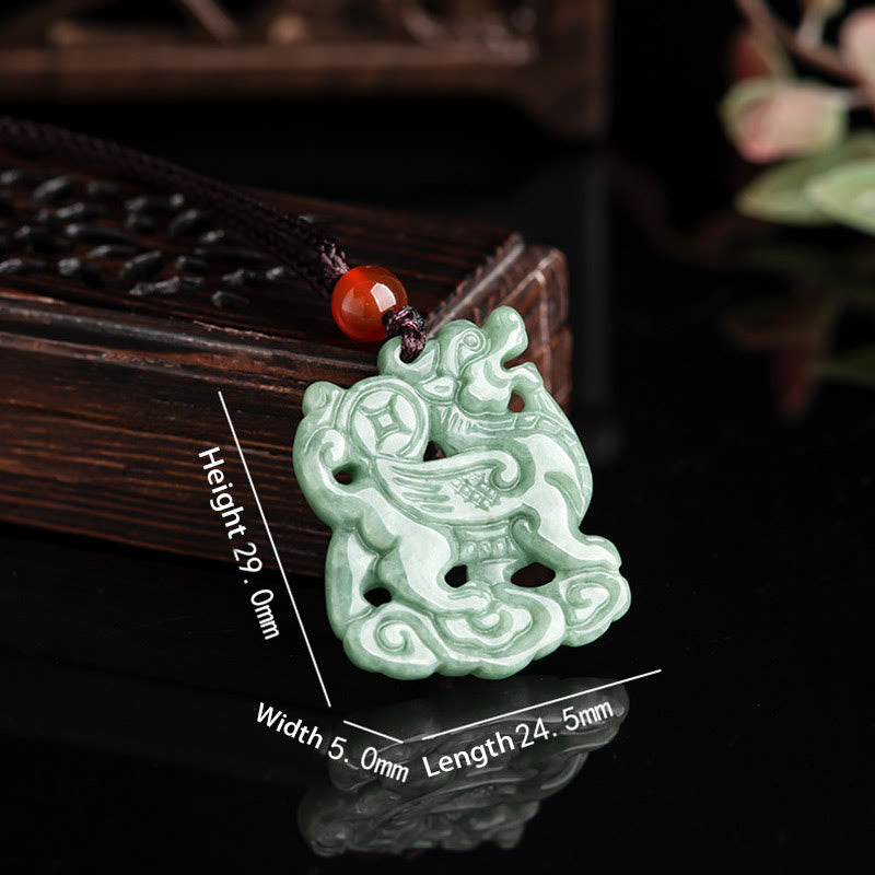 Buddha Stones Jade PiXiu Bogactwo Szczęście Naszyjnik Wisiorek - image 3