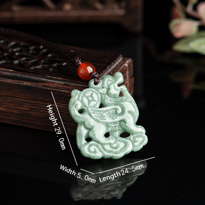Buddha Stones Jade PiXiu Bogactwo Szczęście Naszyjnik Wisiorek - image 3