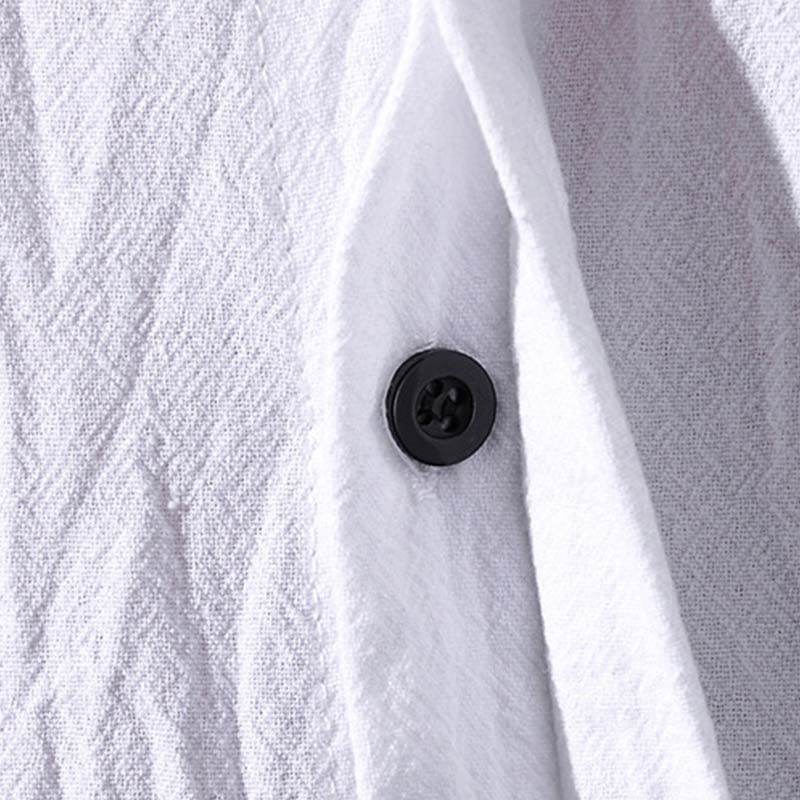 Koszula męska z krótkim rękawem i bawełny z guzikami Buddha Stones Summer - image 8