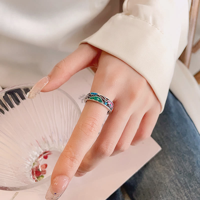 Pierścionek Buddha Stones ze srebra próby 925 z motywem ryby Koi i lotosu, szczęścia i wszystkiego, co dobre - image 7