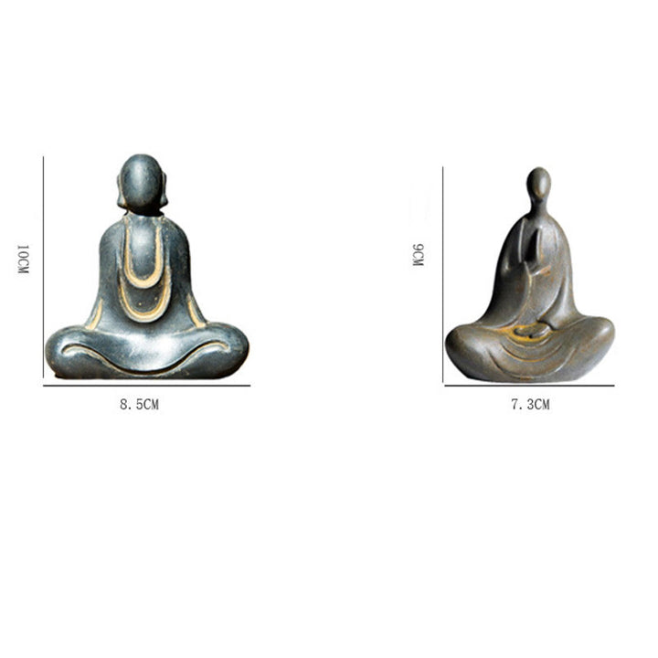 Buddha Stones Tybetański Budda Żelazo Proszek Rdza Odlew Żywicy Statuetka Dekoracja Biurka - image 28