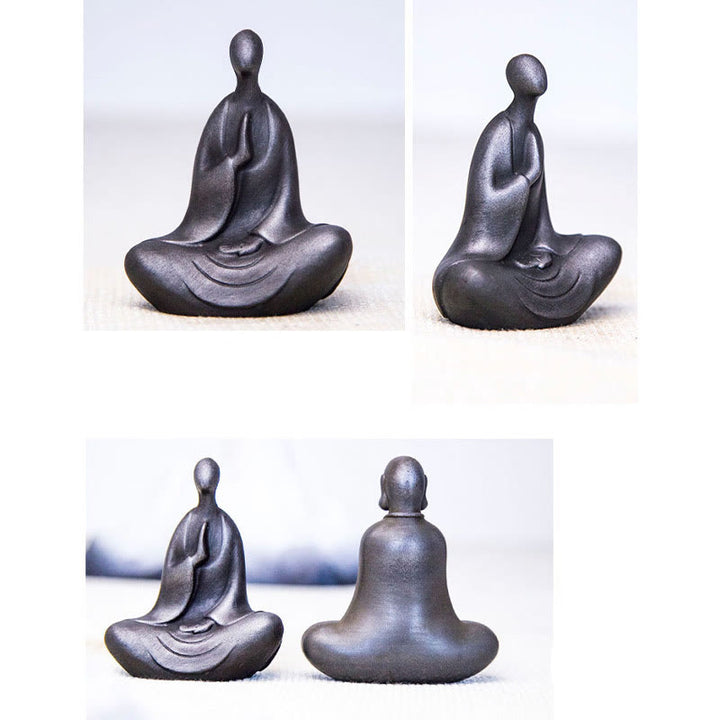 Buddha Stones Tybetański Budda Żelazo Proszek Rdza Odlew Żywicy Statuetka Dekoracja Biurka - image 33