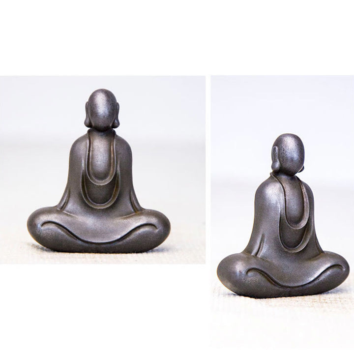Buddha Stones Tybetański Budda Żelazo Proszek Rdza Odlew Żywicy Statuetka Dekoracja Biurka - image 27