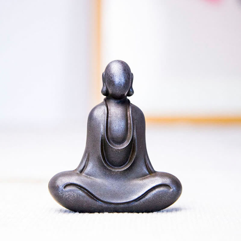 Buddha Stones Tybetański Budda Żelazo Proszek Rdza Odlew Żywicy Statuetka Dekoracja Biurka - image 26