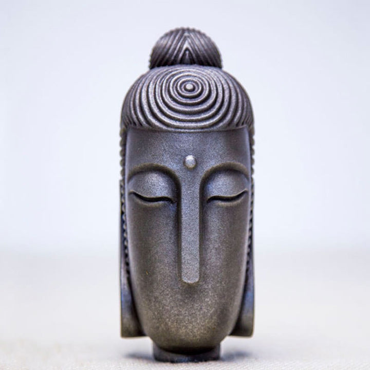 Buddha Stones Zamknięte Oczy Medytujący Budda Żelazo Proszek Rdza Odlew Żywicy Statua Dekoracja Domu - Wersja polerowana 15*6*5,1 cm - image 13