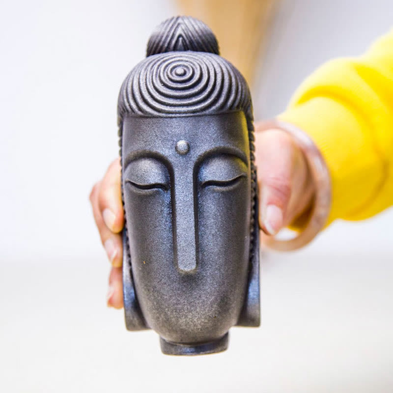 Buddha Stones Zamknięte Oczy Medytujący Budda Żelazo Proszek Rdza Odlew Żywicy Statua Dekoracja Domu - image 22