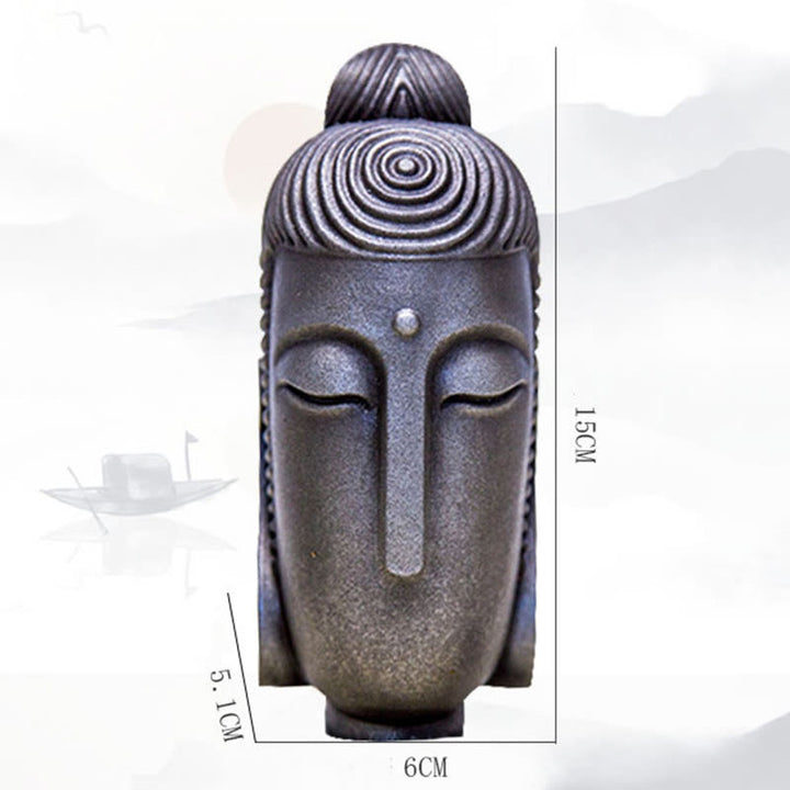 Buddha Stones Zamknięte Oczy Medytujący Budda Żelazo Proszek Rdza Odlew Żywicy Statua Dekoracja Domu - image 25