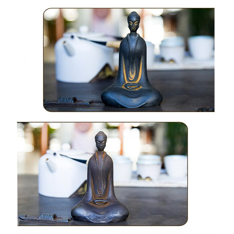 Buddha Stones Ręcznie Budda Siakjamuni Żelazo Proszek Rdza Odlew Żywicy Statua Dekoracja Domu