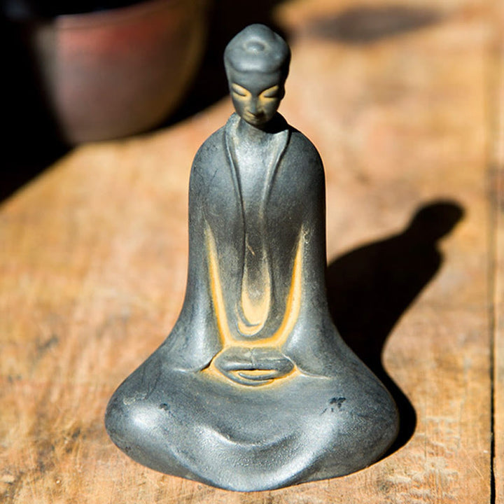 Buddha Stones Ręcznie Budda Siakjamuni Żelazo Proszek Rdza Odlew Żywicy Statua Dekoracja Domu