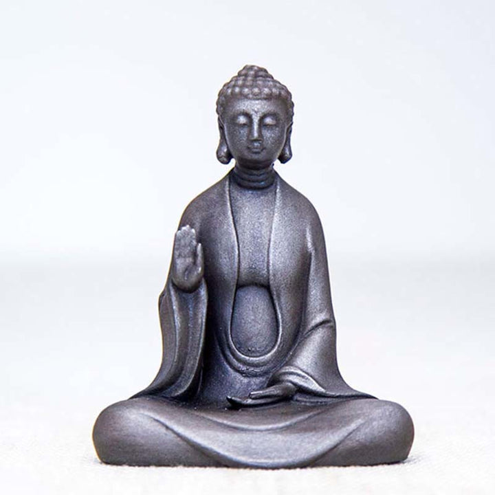 Buddha Stones Ręcznie robione Medytacja Budda Siakjamuni Żelazo Proszek Rdza Odlew Żywicy Dekoracja Statuy
