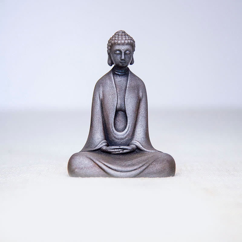Buddha Stones Ręcznie robione Medytacja Budda Siakjamuni Żelazo Proszek Rdza Odlew Żywicy Dekoracja Statuy