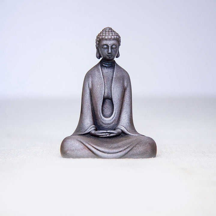 Buddha Stones Ręcznie robione Medytacja Budda Siakjamuni Żelazo Proszek Rdza Odlew Żywicy Dekoracja Statuy