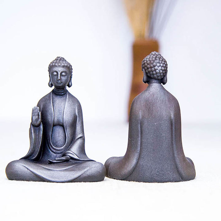 Buddha Stones Ręcznie robione Medytacja Budda Siakjamuni Żelazo Proszek Rdza Odlew Żywicy Dekoracja Statuy