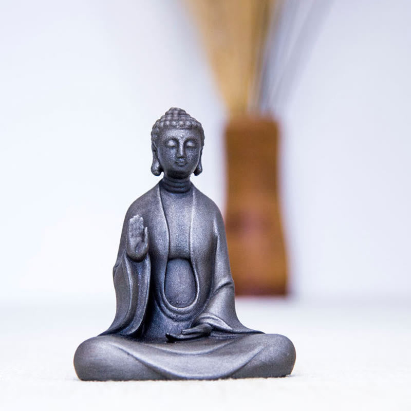 Buddha Stones Ręcznie robione Medytacja Budda Siakjamuni Żelazo Proszek Rdza Odlew Żywicy Dekoracja Statuy