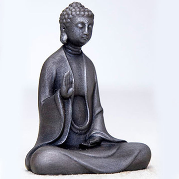 Buddha Stones Ręcznie robione Medytacja Budda Siakjamuni Żelazo Proszek Rdza Odlew Żywicy Dekoracja Statuy
