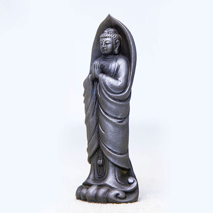 Buddha Stones Ręcznie robione Budda Siakjamuni Namaste Proszek żelaza Rdza Odlana z żywicy Statua Dekoracja - image 19