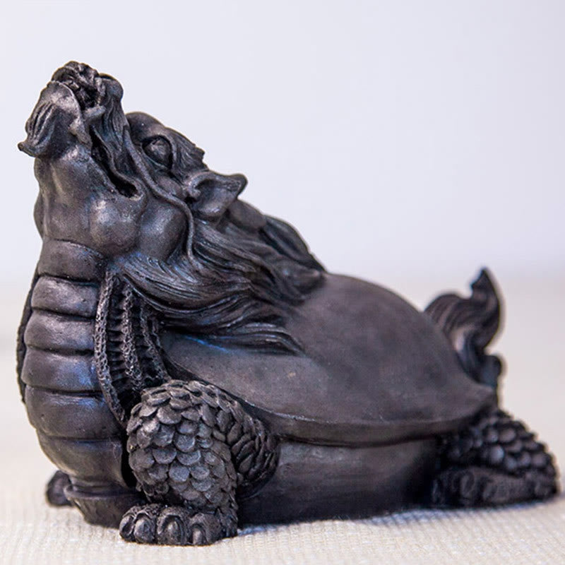 Buddha Stones Ręcznie robione Smok Żółw Żelazo Proszek Rdza Odlew Żywicy Statua Dekoracja Domu