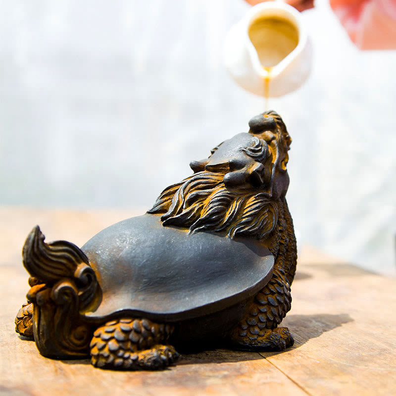 Buddha Stones Ręcznie robione Smok Żółw Żelazo Proszek Rdza Odlew Żywicy Statua Dekoracja Domu