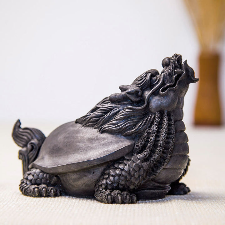 Buddha Stones Ręcznie robione Smok Żółw Żelazo Proszek Rdza Odlew Żywicy Statua Dekoracja Domu