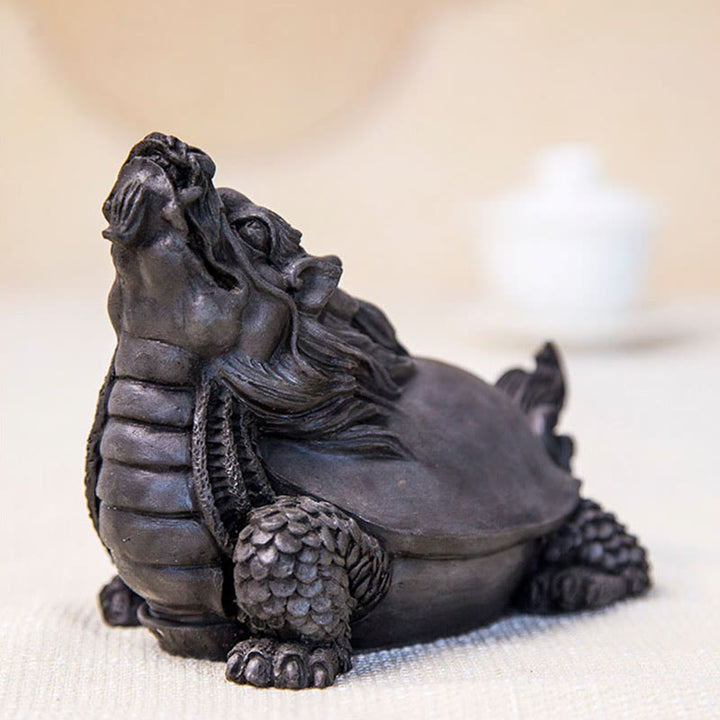 Buddha Stones Ręcznie robione Smok Żółw Żelazo Proszek Rdza Odlew Żywicy Statua Dekoracja Domu